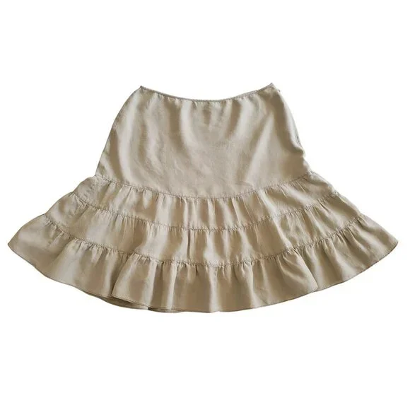 St. John's Bay 100% Linen Skirt Cottagecore Beachy Boho Tiered Peasant Size L - Picture 5 of 14